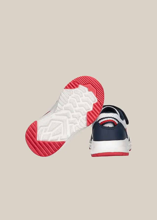 Кроссовки з білими та червоними вставками для мальчика темно-синие TOMMY-HILFIGER США