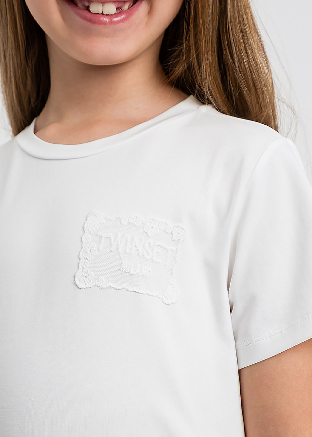 Футболка для дівчинки біла TWINSET Італія