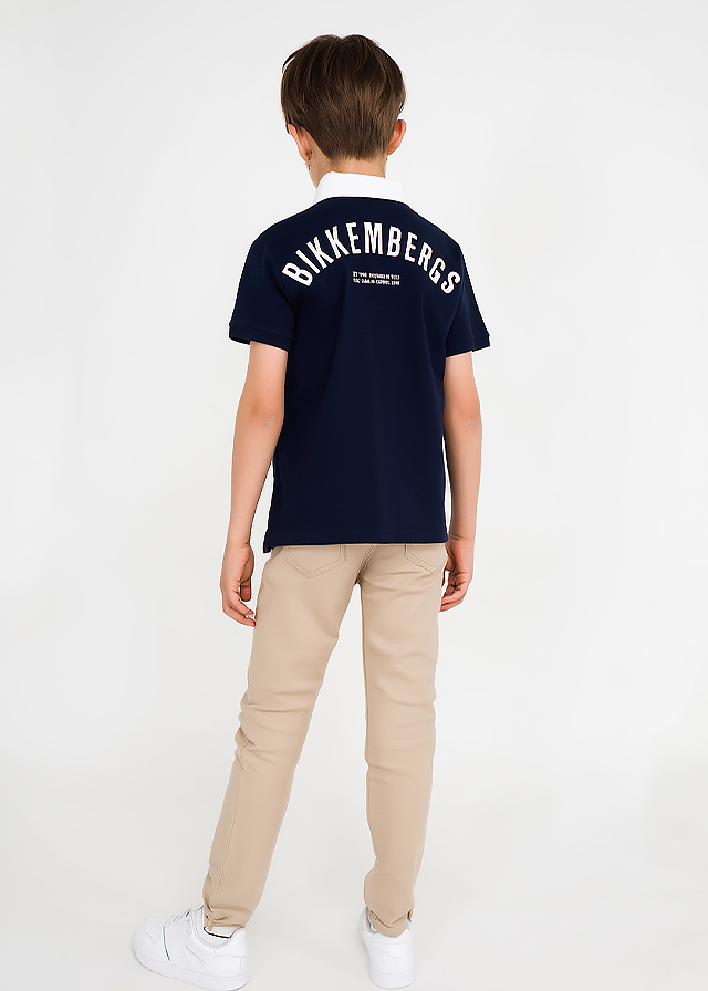 Футболка POLO для хлопчика чорна Bikkembergs Італія