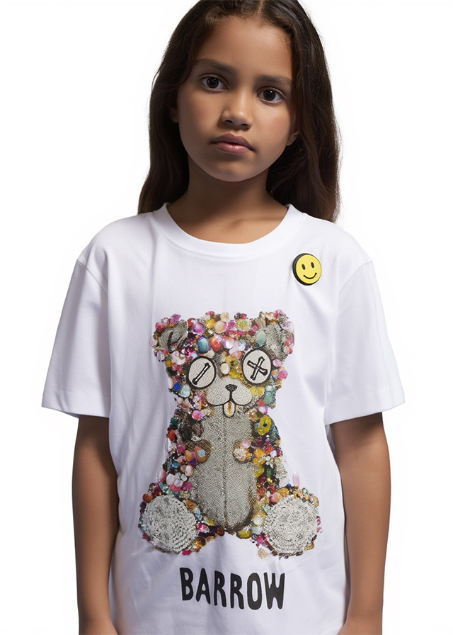 Футболка для девочки белая BARROW Kids Италия