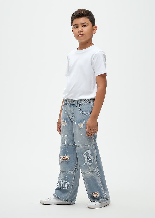 Брюки Джинси для мальчика синие BARROW Kids Италия
