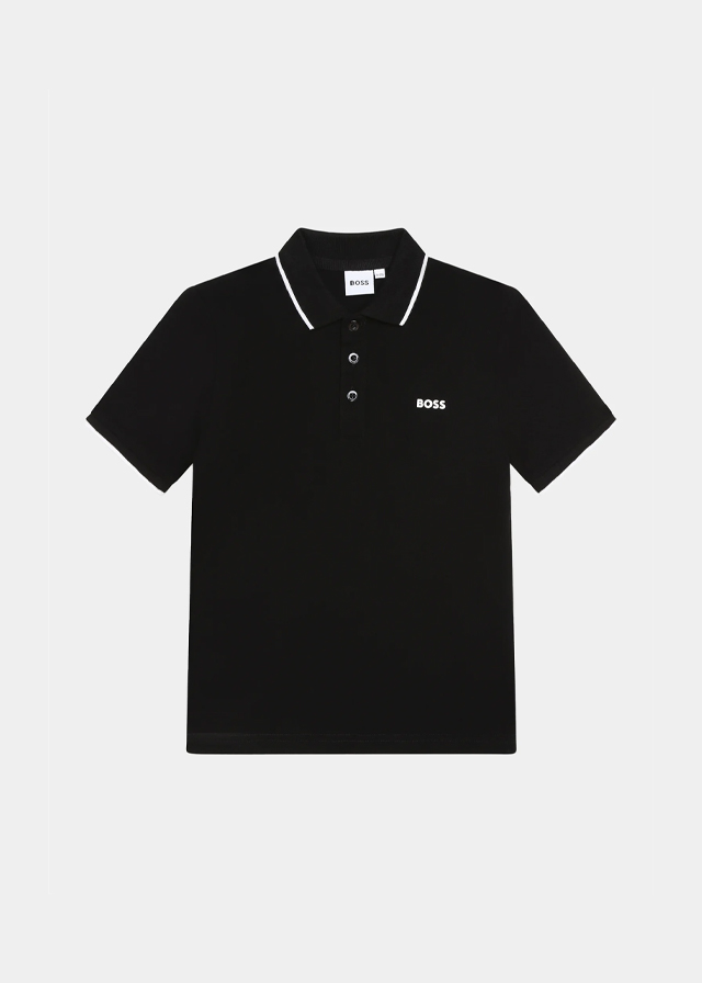 Футболка POLO для мальчика черная BOSS Германия