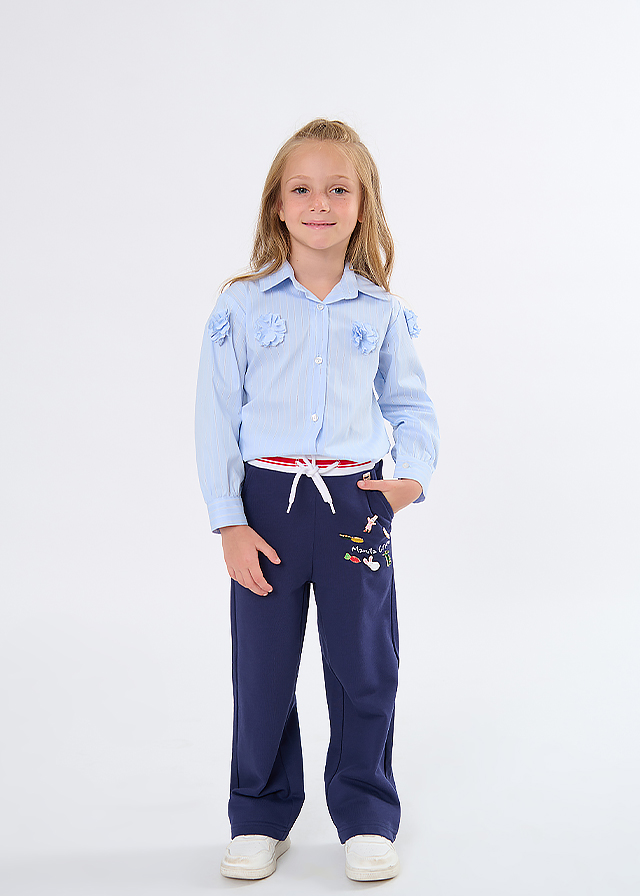 Брюки для девочки темно-синие Manila Grace Италия