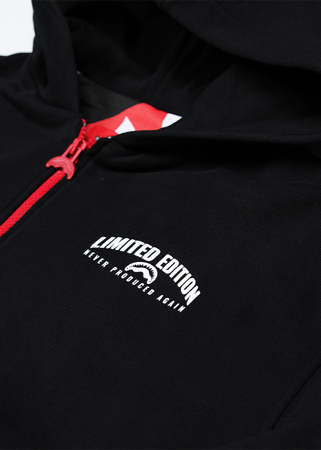 Кофта утепленная, с капюшоном для мальчика черная SPRAYGROUND США