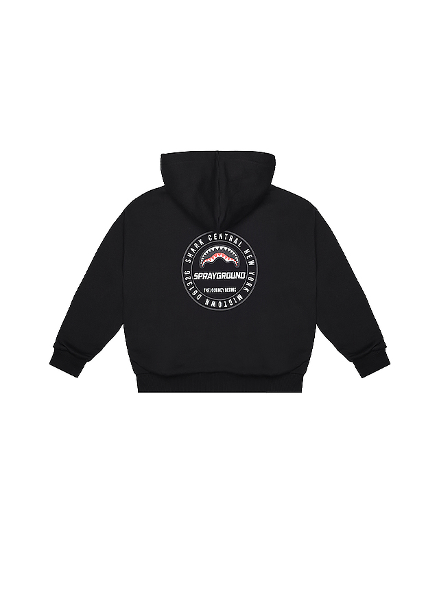 Кофта утепленная, с капюшоном для мальчика черная SPRAYGROUND США