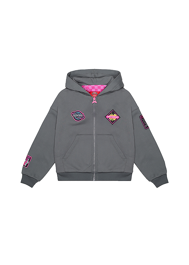 Кофта утеплена, з капюшоном для дівчинки сіра SPRAYGROUND США