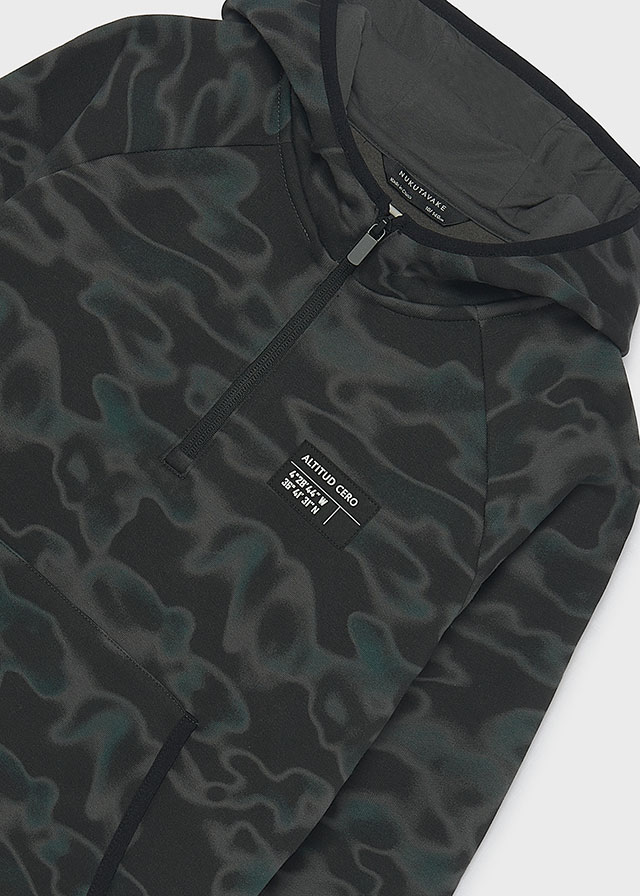 Пуловер з капюшоном (утеплений) для хлопчика чорний Mayoral Іспанія