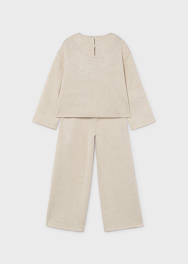 Комплект Пуловер + штани (з люрексом) для дівчинки кремовий Mayoral Іспанія