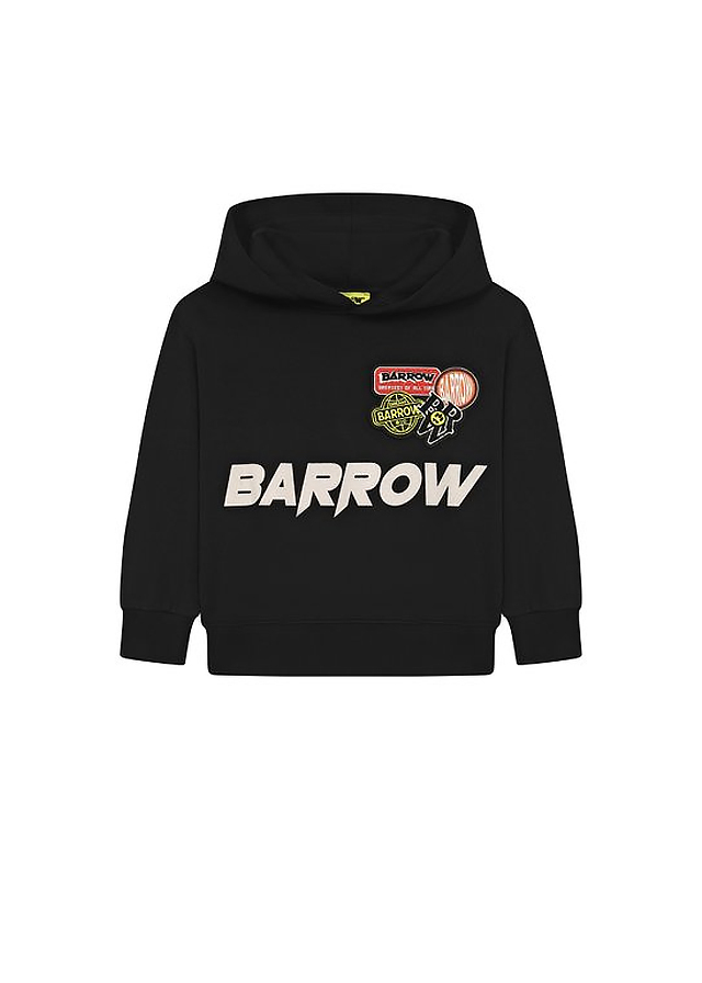 Пуловер з капюшоном, утеплений для хлопчика чорний BARROW Kids Італія