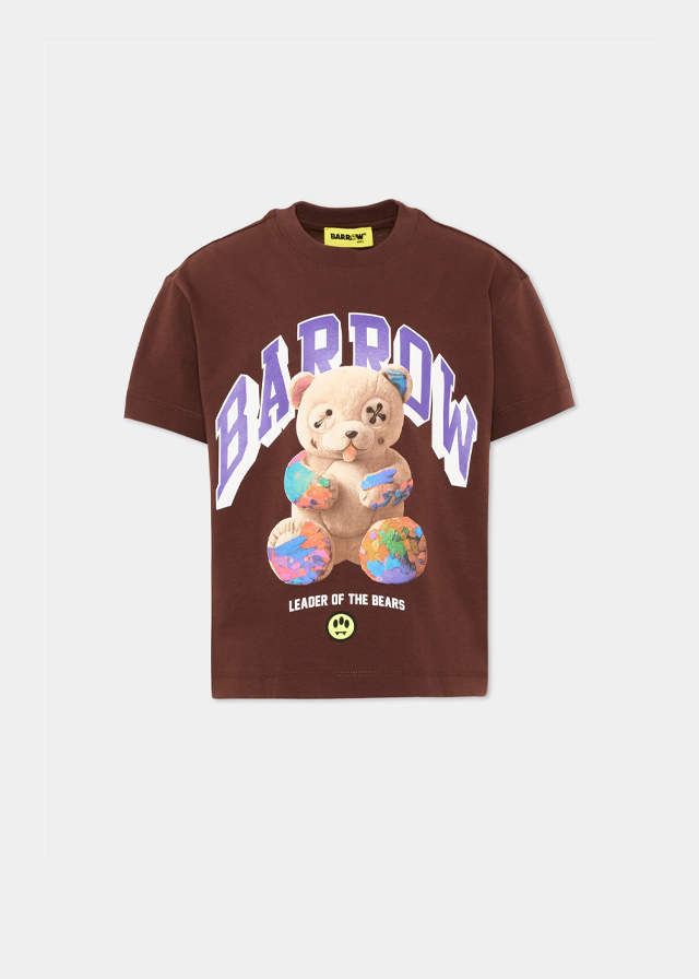 Футболка для девочки коричневая BARROW Kids Италия