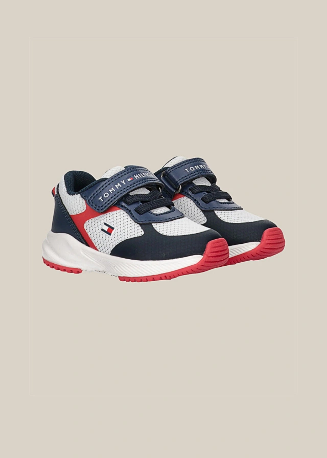 Кросівки з білими та червоними вставками для хлопчика темно-сині TOMMY-HILFIGER США