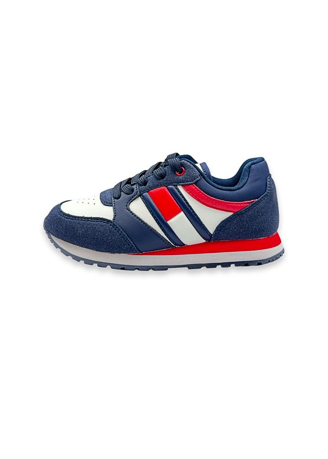 Кросівки з білими та червоними вставками для хлопчика темно-сині TOMMY-HILFIGER США