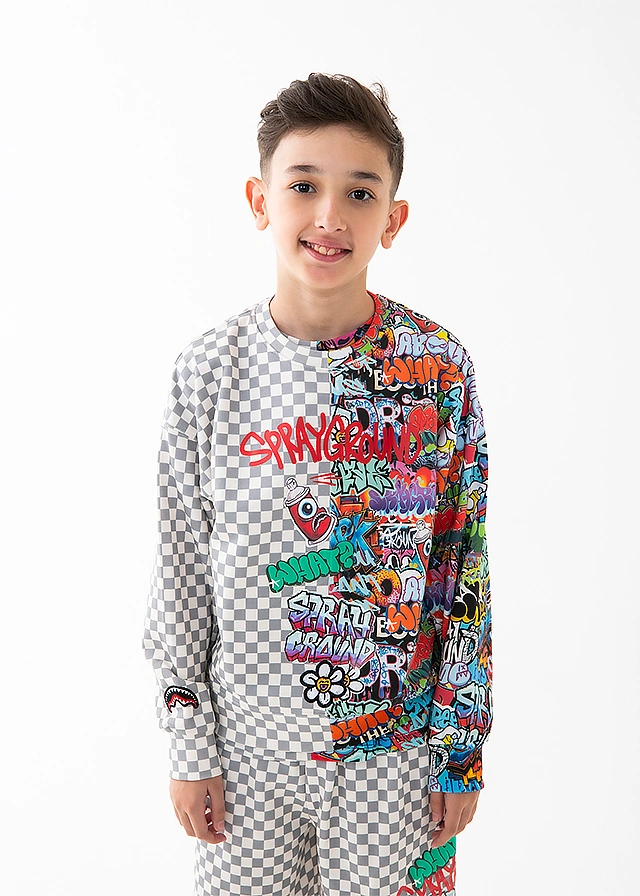 Пуловер для хлопчика сірий SPRAYGROUND США