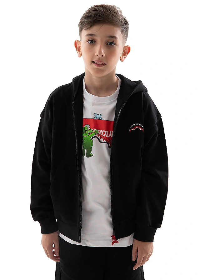 Кофта з капюшоном для хлопчика чорна SPRAYGROUND США