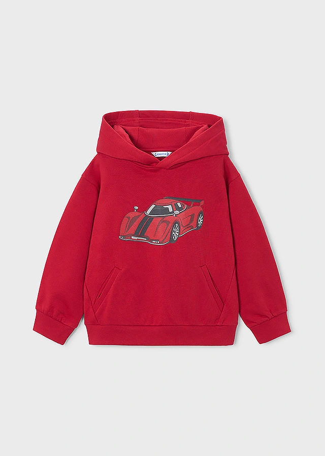 Пуловер с капюшоном (легке утеплення) для мальчика красный Mayoral Испания