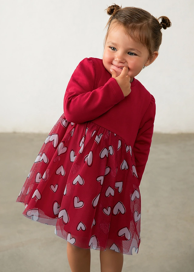 Сукня довгий рукав для дівчинки червона Mayoral Іспанія