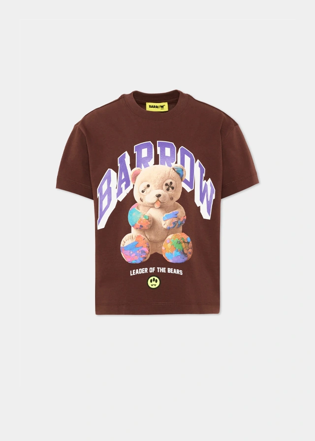 Футболка для дівчинки коричнева BARROW Kids Італія